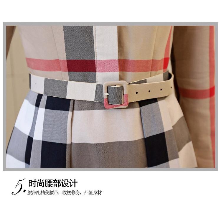BURBERRY チェック柄 長袖ワンピース ベルト付き