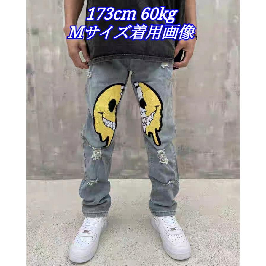 レビュー記入でプレゼント】メンズ ワッペンデニム デニム パンツ
