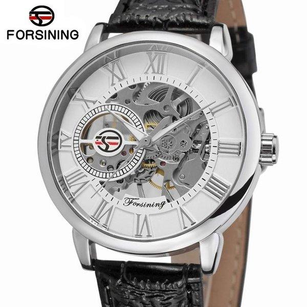 メール便 送料無料】FORSINING メンズ 腕時計 ブランド 機械式 手巻き スケルトン シンプル |  | 01