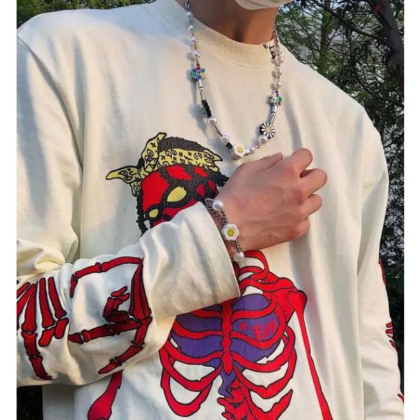 SALUTE サルーテ FLOWER ANARCHY PEARL CHARMS BRACELET by SALUTE フラワー アナーキー パール スマイル チャーム ブレスレット インポートセレクト 韓国・ストリートブランド通販サイト エージェムナイン ドットケーオーエム