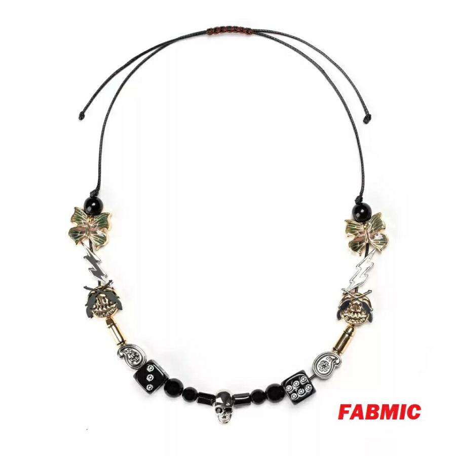 EVAE MOB × BLACK LUX ROARGUNS Skull Smiley Necklace スカル 