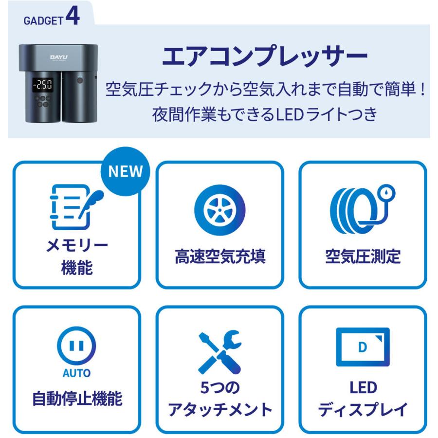 BAYU 高圧洗浄機 公式】BAYU 車載ガジェットセット 2023【フルセット