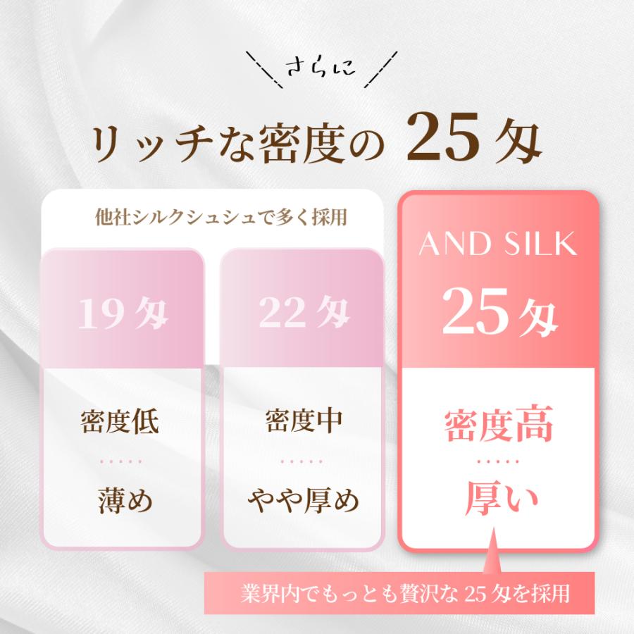 シルク ヘアゴム シュシュ スリム10mm シルク100% 6A 25匁 大人っぽい 