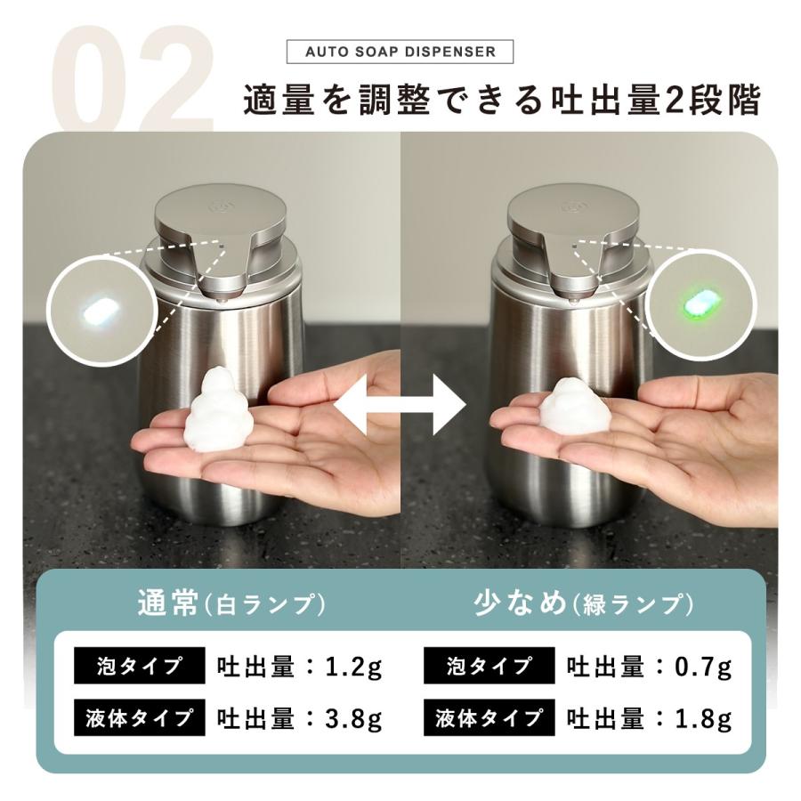 ソープディスペンサー 自動 ステンレス 泡 液体 キッチン ハンドソープ