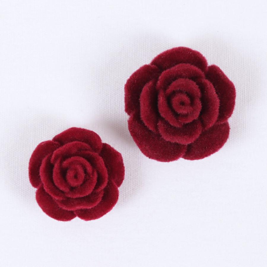 ハンドメイドバラチャーム　12個 R-309 完売終了】パーツ フロッキー加工 薔薇 アクセサリーパーツ