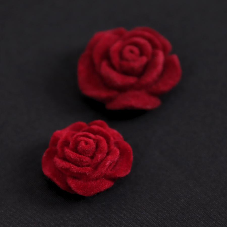 完売終了】パーツ フロッキー加工 薔薇 アクセサリーパーツ