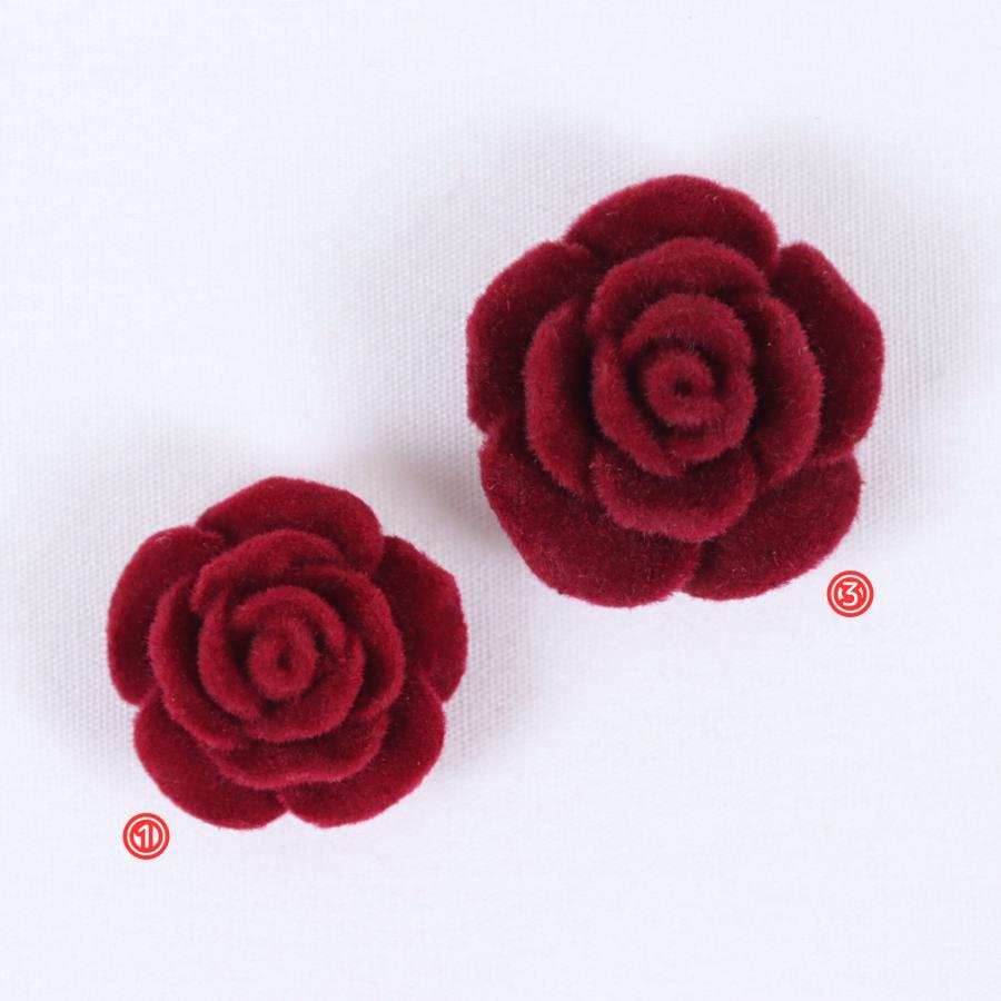 完売終了】パーツ フロッキー加工 薔薇 アクセサリーパーツ