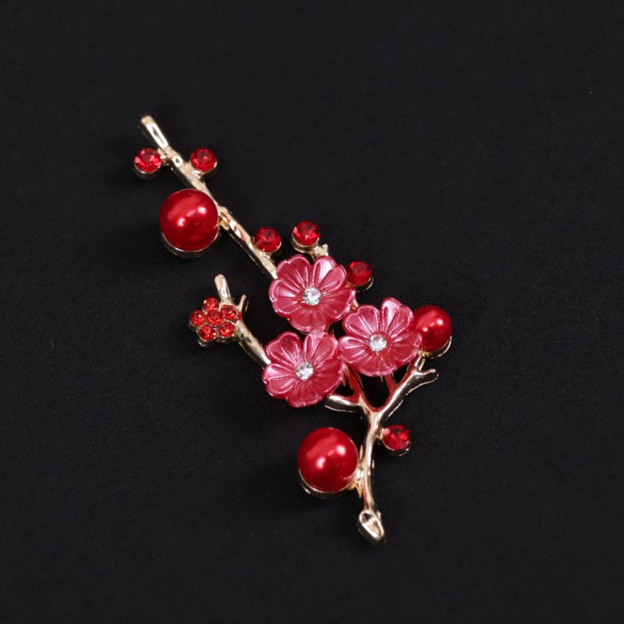 ハンドメイド梅 完売終了】パーツ 梅の花 枝 金属 ビジュー イミテーション