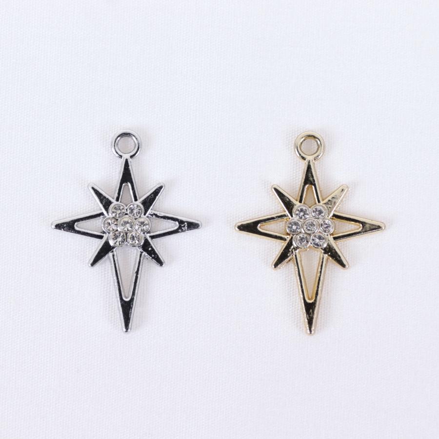 完売終了】チャーム キラキラ星2 ゴールド シルバー アクセサリー