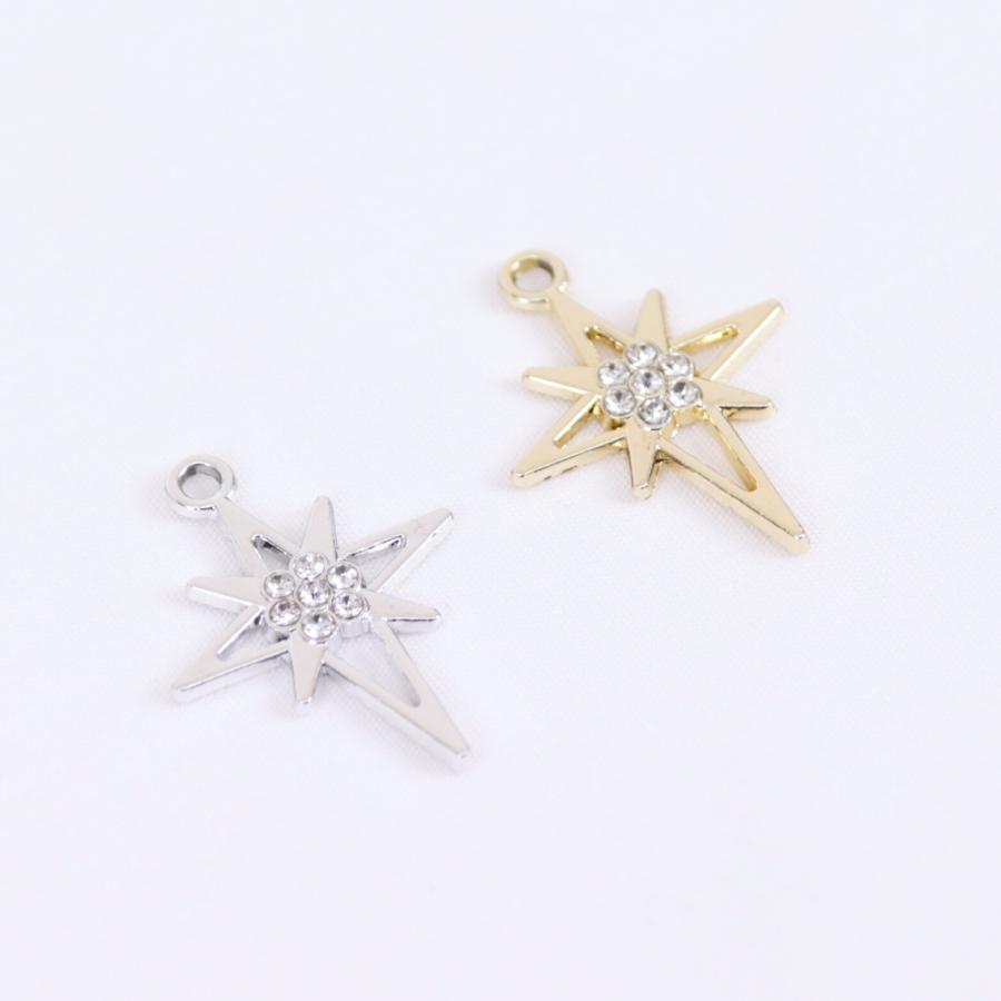 完売終了】チャーム キラキラ星2 ゴールド シルバー アクセサリー