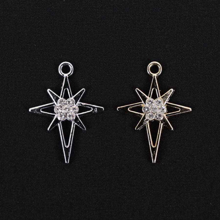 完売終了】チャーム キラキラ星2 ゴールド シルバー アクセサリー