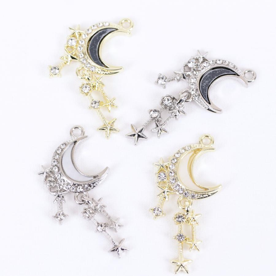 完売終了】パーツ 月と揺れる星 シルバー ゴールド アクセサリー