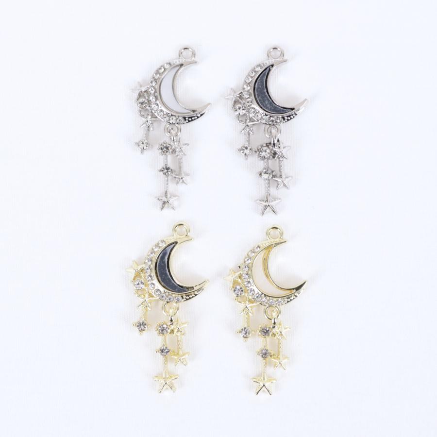 完売終了】パーツ 月と揺れる星 シルバー ゴールド アクセサリー