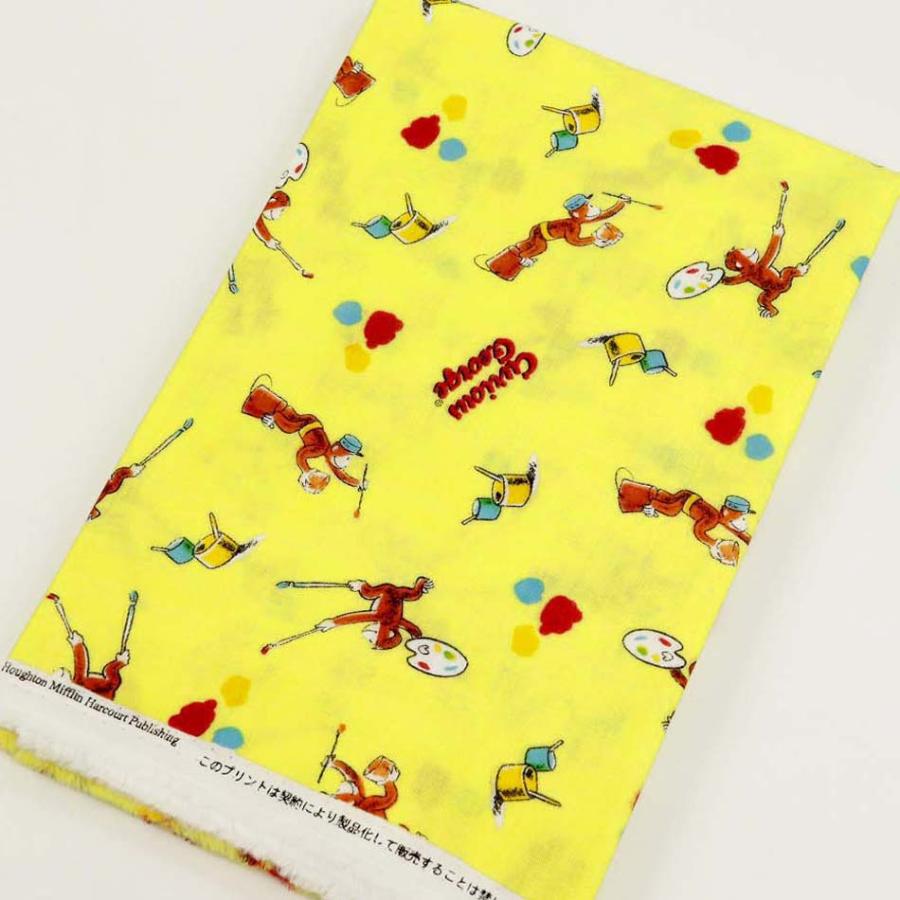 生地 キャラクター ハギレ 90cm 1m ダブルガーゼ おさるのジョージ ペイント柄 イエロー G 4161 A 布 Mffh Fabric House Iseki 通販 Yahoo ショッピング