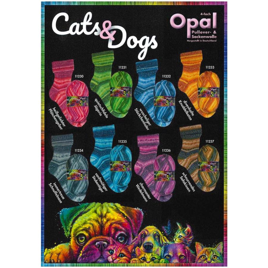 完売終了】1玉単位 Opal毛糸 Cats&Dogs 4-fach 中細タイプ キャッツ