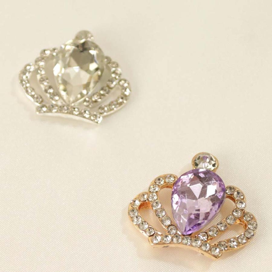 完売終了】ビジューチャーム クリアカラー 王冠 クラウン アクセサリー