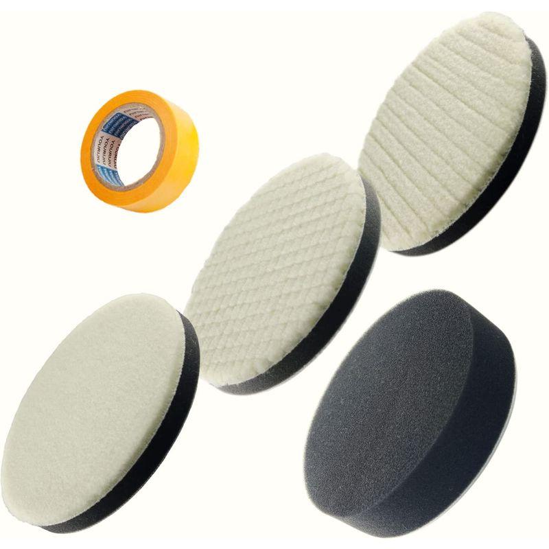 正規通販】 ポリッシャー バフ 125mm 細目 3個セット ウールバフ 洗車用品 ポリッシャー バフ 125mm 細目 3個セット ウールバフ 洗車用品 研磨コンパウンド ?ポリシング ウォータースポット除去 ウロコ汚れ落とし 輪じみシミ除去 ガラス磨き 研磨パッド