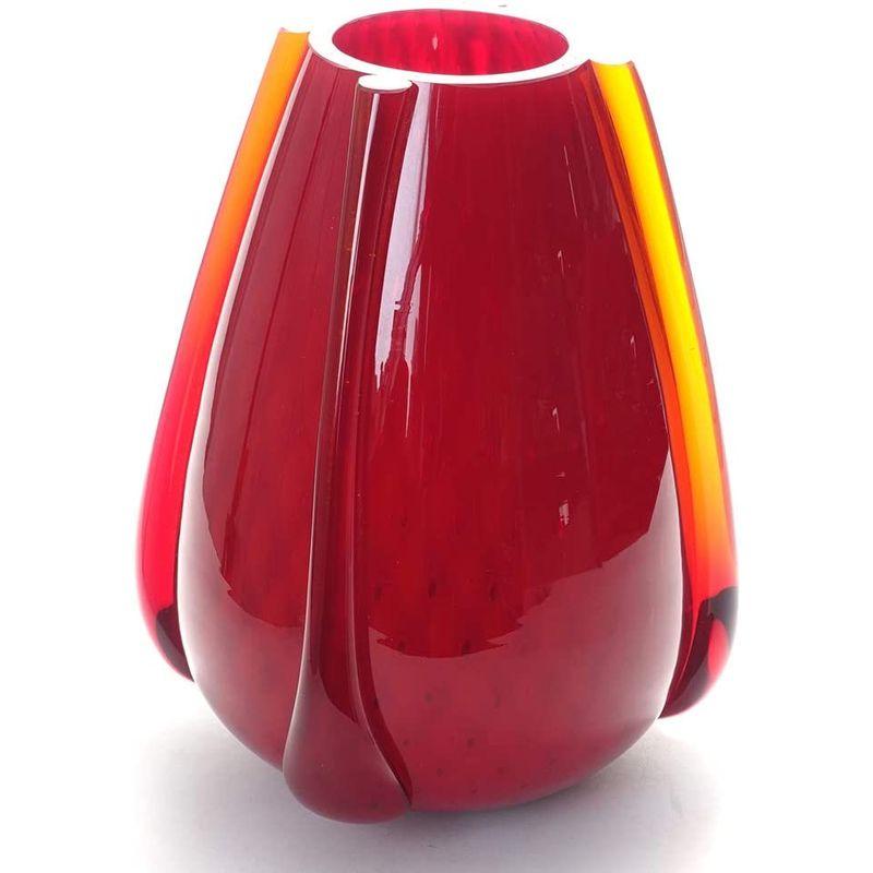SALE／63%OFF】【SALE／63%OFF】イタリア製 ベネチアングラス 花器 ムラノガラス 壺型 ベネチアンレッド 高さ28cm Etr-01  その他フラワーアレンジメント