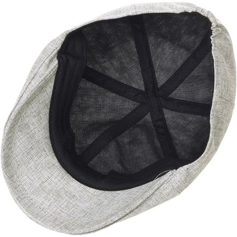 ウィズムーンズ 帽子 夏用シンプル無地リネン生地ハンチング帽 メンズ レディース SL3984 (Grey)