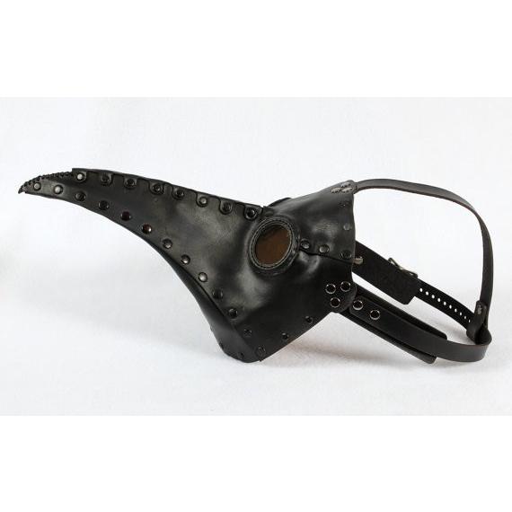 本革製 ペストマスク TomBanwellDesigns シュナーベル ブラック 黒 スチームパンク ペスト医師 フリーサイズ メンズ レディース 共通 大人用 ペストマスク シュナーベル フリーサイズ