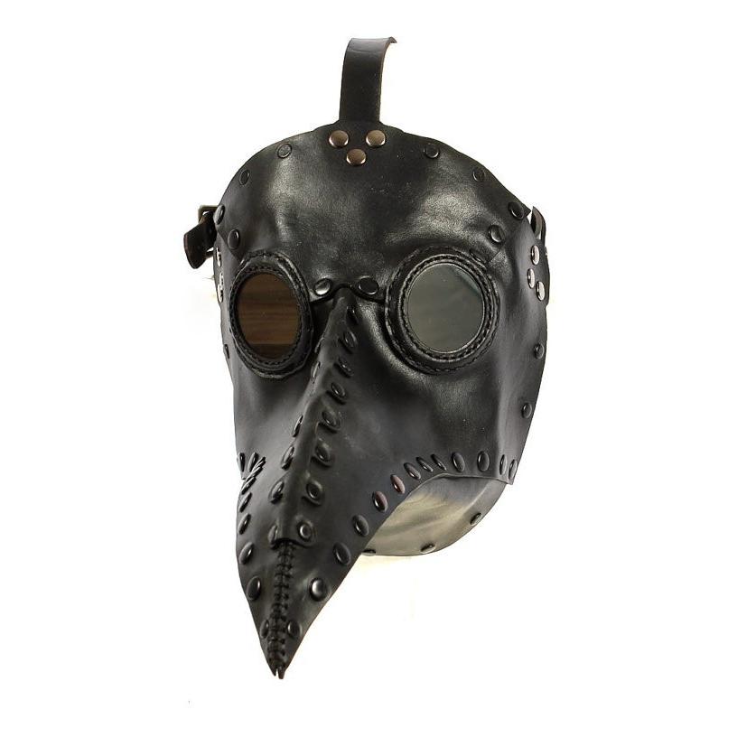 本革製 ペストマスク TomBanwellDesigns シュナーベル ブラック 黒 スチームパンク ペスト医師 フリーサイズ メンズ レディース 共通 大人用 ペストマスク シュナーベル フリーサイズ
