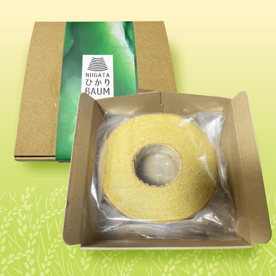 送料無料 青木農場 新潟 グルテンフリー コシヒカリ 玄米粉 バウムクーヘン NIIGATAひかりBAUM（黒埼茶豆）2個 化粧箱付 ばうむ バウム 冷蔵便 |  | 04