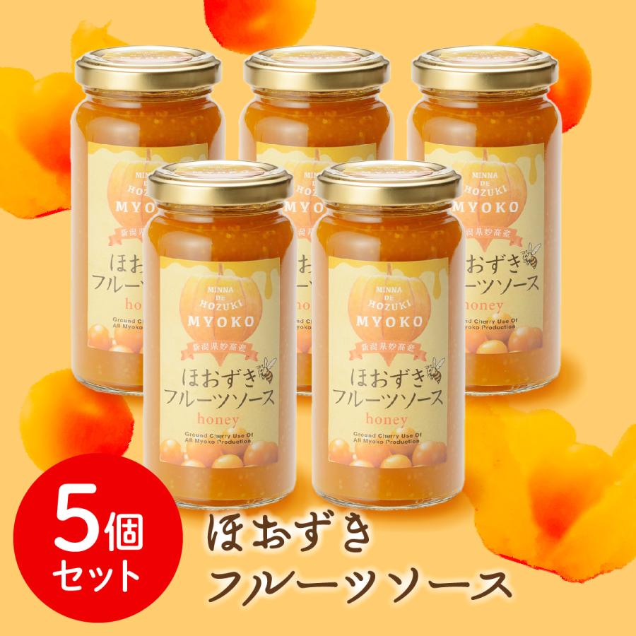 送料無料 新潟 妙高 フルーツほおずき アサップ ほおずきフルーツソース(honey)5本セット 新潟県妙高市 スーパーフード 食用ほおずき 果実 はちみつ | 