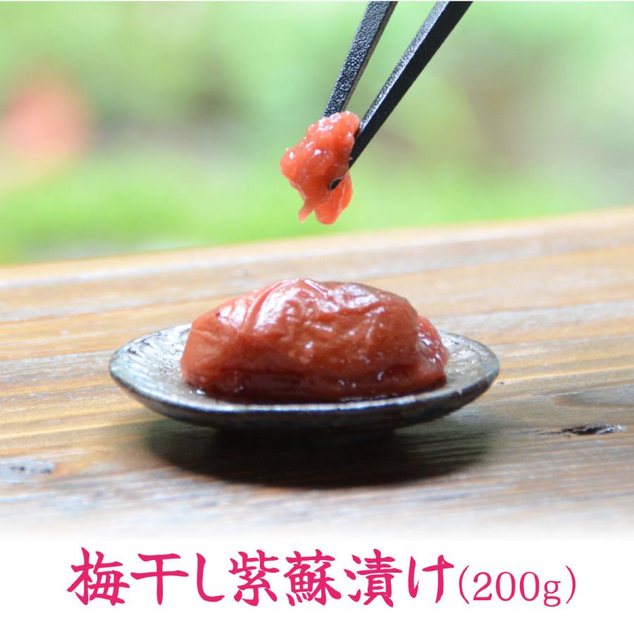 送料無料 やわらかい食感のすっぱい梅干し 伏見梅園の完熟梅 梅干し 紫蘇漬け200g×1個 白干し200g×1個 合計400ｇ |  | 01