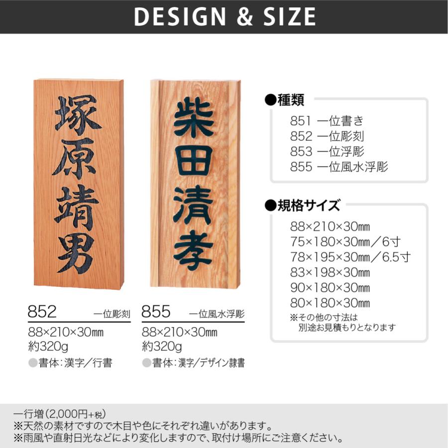 福彫 表札 木 ヒノキ サクラ ケヤキ 一位 延寿 ヒバ 戸建 和風 伝統的