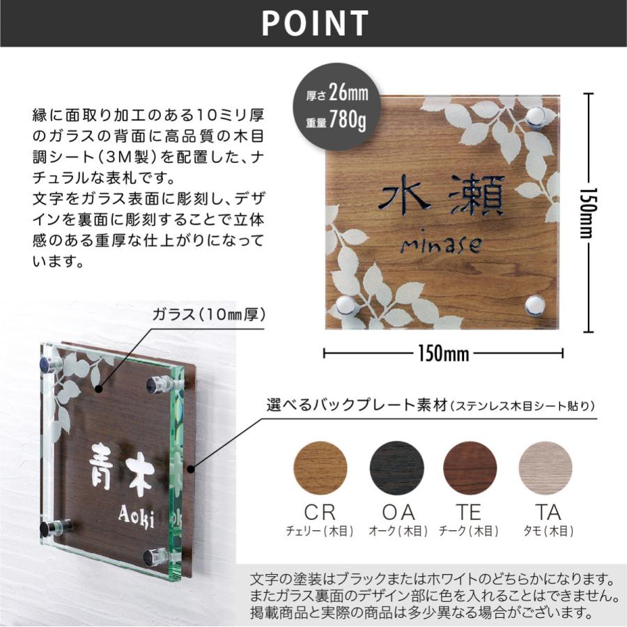 ホームサイン 表札 ガラス ステンレス 戸建 モダン 北欧 ブラスト彫刻 ホームサイン 新築 かわいい 立体感のある表札 SGW |  | 03