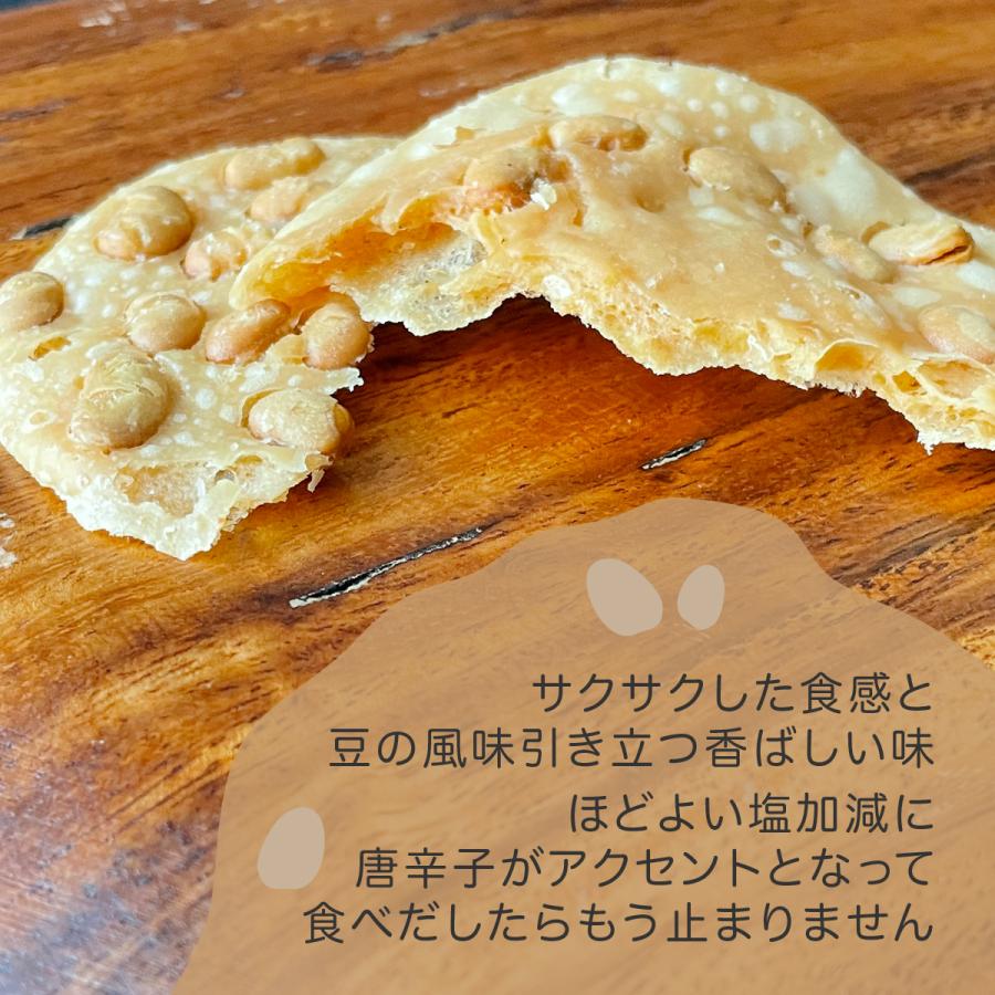 送料無料 新潟産米粉を使用 新潟名物 パリパリの揚げせん 手作り 豆天 12袋×6枚入り 煎餅 せんべい 米菓｜facesign｜03