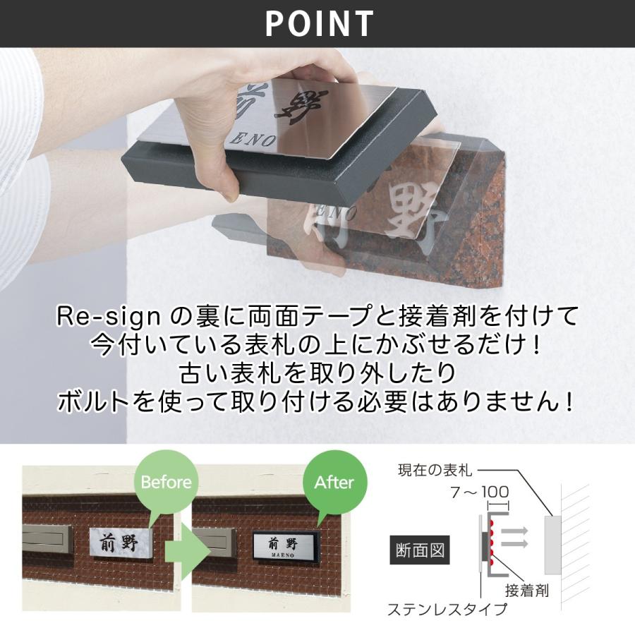 丸三タカギ 表札 かぶせる おしゃれ リニューアル ステンレス 戸