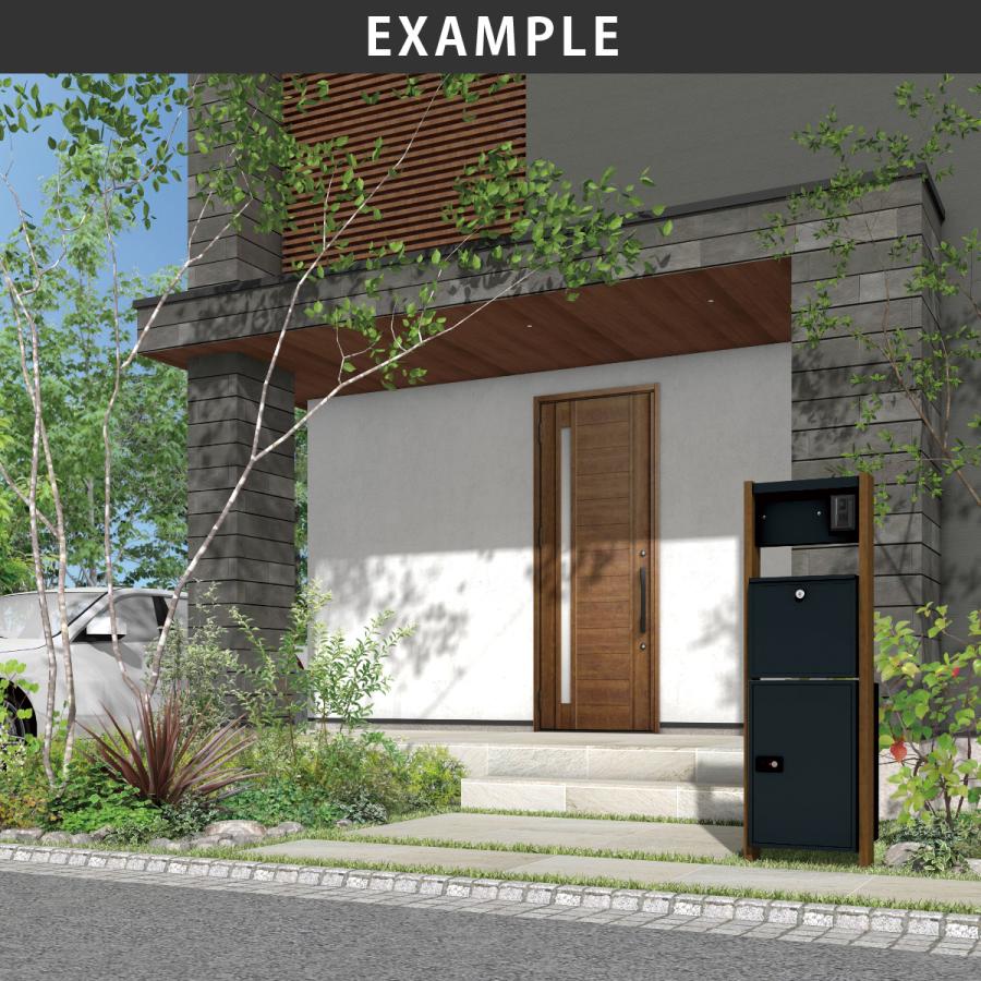 丸三タカギ イエロゴ 門柱 ポスト 宅配ボックス おしゃれ スチール 戸