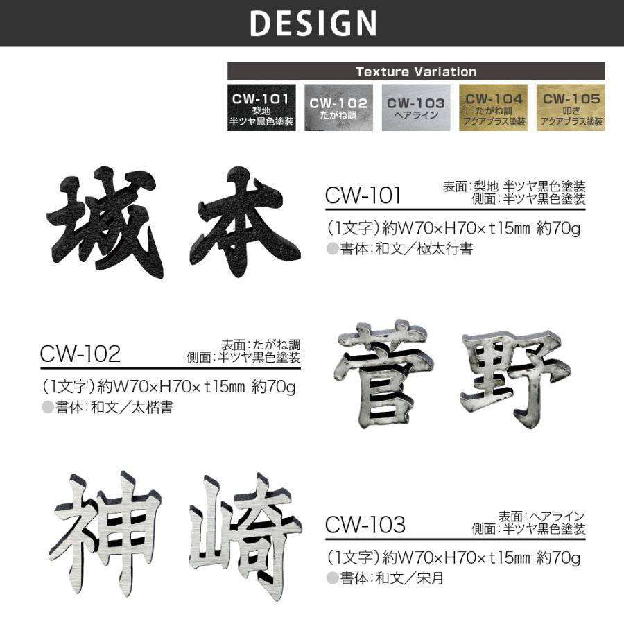 美濃クラフト 表札 おしゃれ アルミ鋳物 外構 エクステリア シンプル 重厚感 厚み 美濃クラフト 鋳物文字 漢字タイプ（１文字あたりの料金） |  | 01