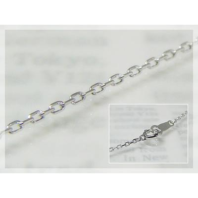 アズキネックレス 長さ40cm：幅1.0mm ホワイトゴールドK18 : ベビー