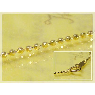 カットボールネックレス 長さ40cm：幅0.8mm イエローゴールドK18