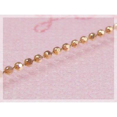 カットボールネックレス：スライド調整式 長さ50cm：幅1.0mm ピンクゴールドK18