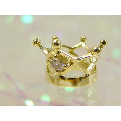刻印できるクラウンべビーリング K18イエローゴールド ダイヤモンド 