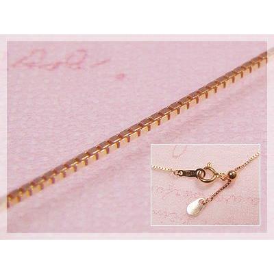 ベネチアネックレス：スライド調整式 長さ50cm：幅0.7mm K18ピンクゴールド