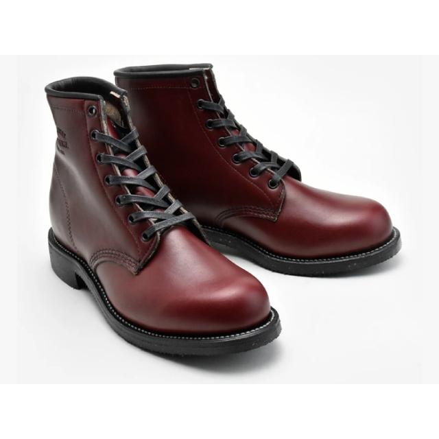 CHIPPEWA（チペワ） 6インチ プレーン トゥ サービスブーツ ワイン 