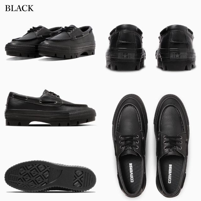 オールスター　チャンク　ブラック　コンバース　モカシン　デッキシューズ　3アイ CANVAS ALL STAR コンバース オールスター チャンク MS OX CONVERSE