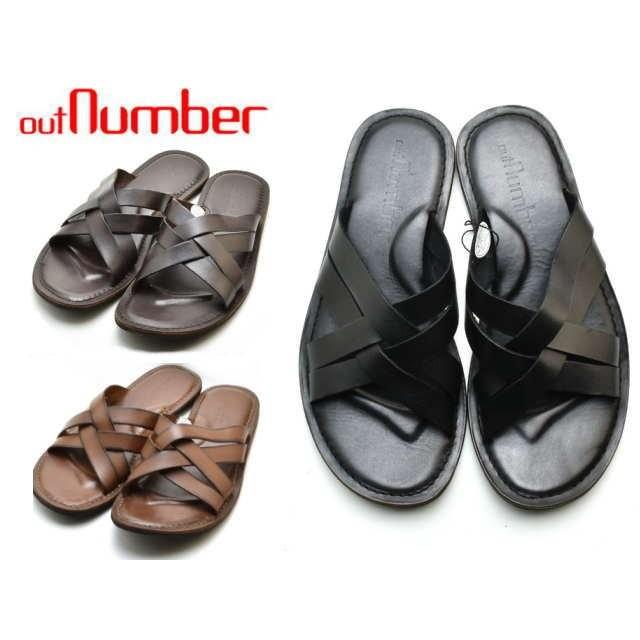 レザーサンダル メンズ OUTNUMBER アウトナンバー 本革 80000 SANDAL