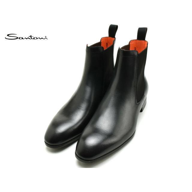 サントーニ サイドゴアブーツ メンズ ドレスシューズ SANTONI 13414SMOICLBN01 ブラック :santoni