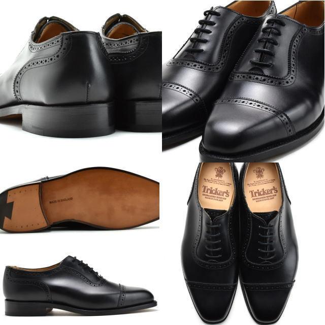 トリッカーズ ストレートチップ レザーソール  Tricker's 6143 Belgrave ブラックの画像
