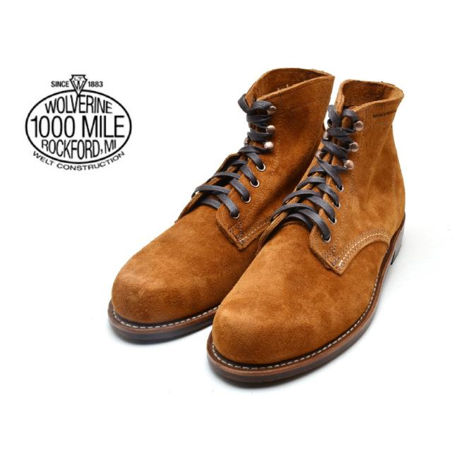 WOLVERINE / ブーツ/--/キャメル/レザー/1000MILE/WOLVERINE WOLVERINE（ウルヴァリン） ウルバリン 1000マイルブーツ WOLVERINE