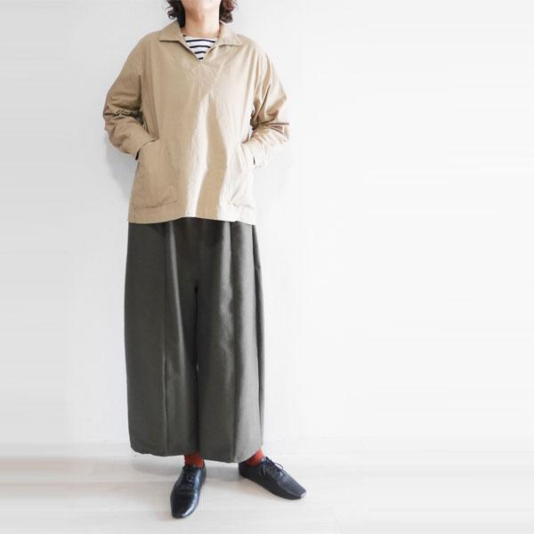 レディース シャツ プルオーバー ゆったり 綿 コットン 長袖 衿つき