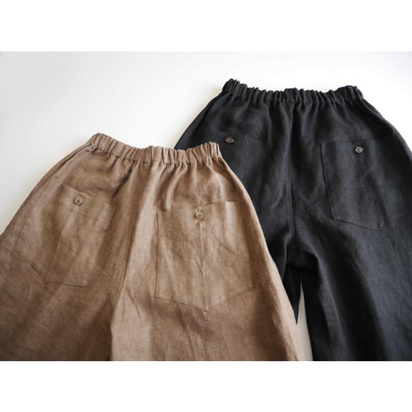 レディース ワイドパンツ タック リネン 麻 起毛 フルレングス ゆったり ウエストゴム SORTE ソルテ 日本製 40代 50代 60代_16