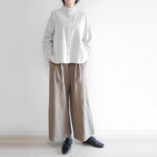レディース ワイドパンツ タック リネン 麻 起毛 フルレングス ゆったり ウエストゴム SORTE ソルテ 日本製 40代 50代 60代_19