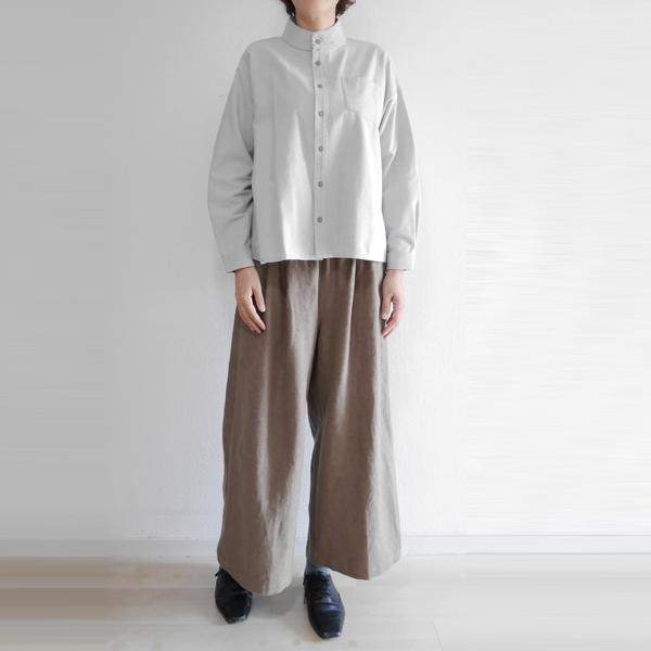 レディース ワイドパンツ タック リネン 麻 起毛 フルレングス ゆったり ウエストゴム SORTE ソルテ 日本製 40代 50代 60代_8