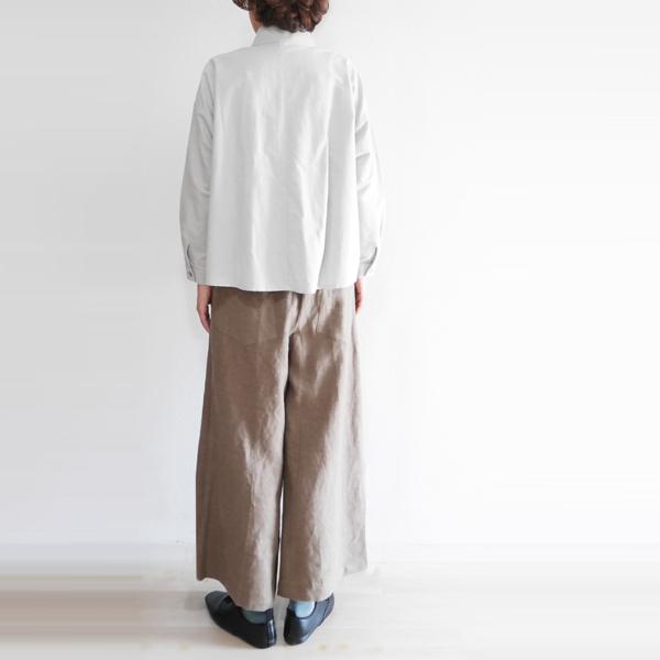 レディース ワイドパンツ タック リネン 麻 起毛 フルレングス ゆったり ウエストゴム SORTE ソルテ 日本製 40代 50代 60代_10